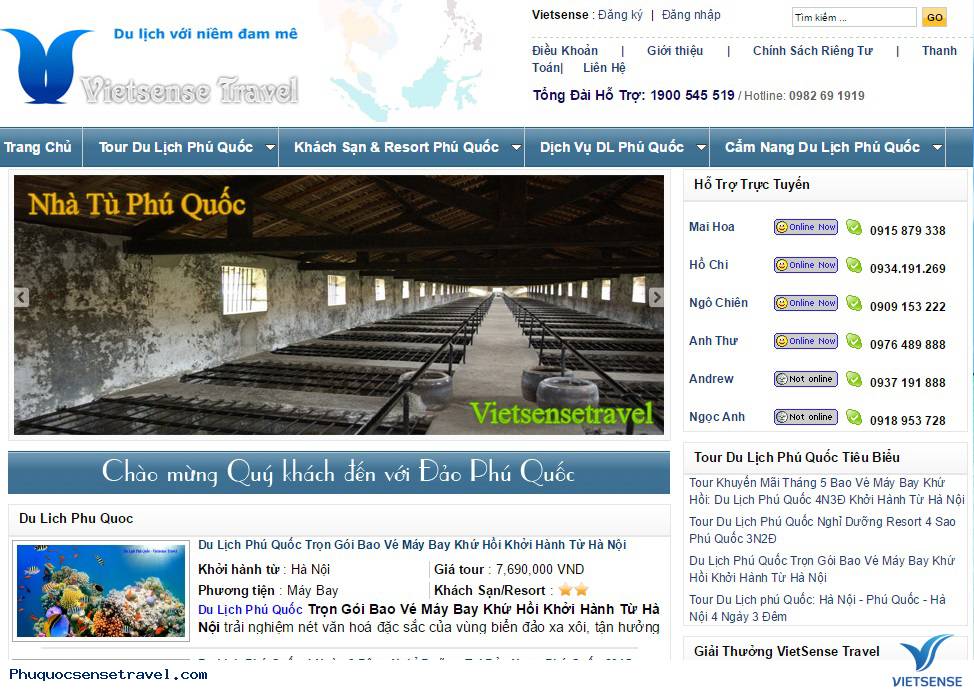 Giới Thiệu Về Trang Website Phuquocsensetravel.com - Ảnh 1