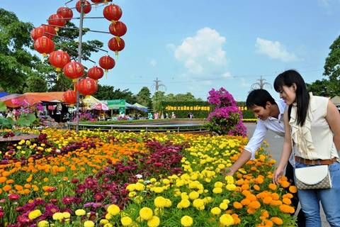 Kiên Giang Khai Mạc Đường Hoa Xuân Dịp Tết Ất Mùi 2015 - Ảnh 1 Kiên Giang Khai Mạc Đường Hoa Xuân Dịp Tết Ất Mùi 2015 - Ảnh 1
