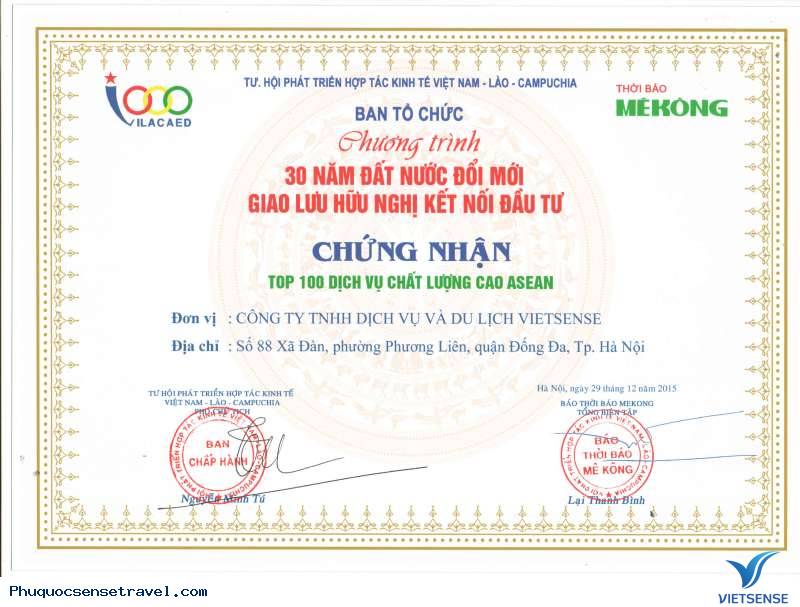 VIETSENSE TRAVEL ĐÓN NHẬN VINH DANH  TOP 100 SẢN PHẨM - DỊCH VỤ CHẤT LƯỢNG CAO ASEAN - Ảnh 1